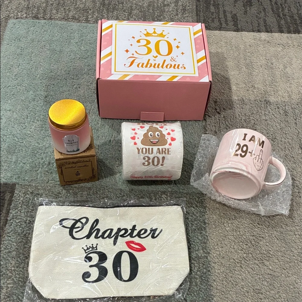 30th Birthday Celebration Set - Pink and White